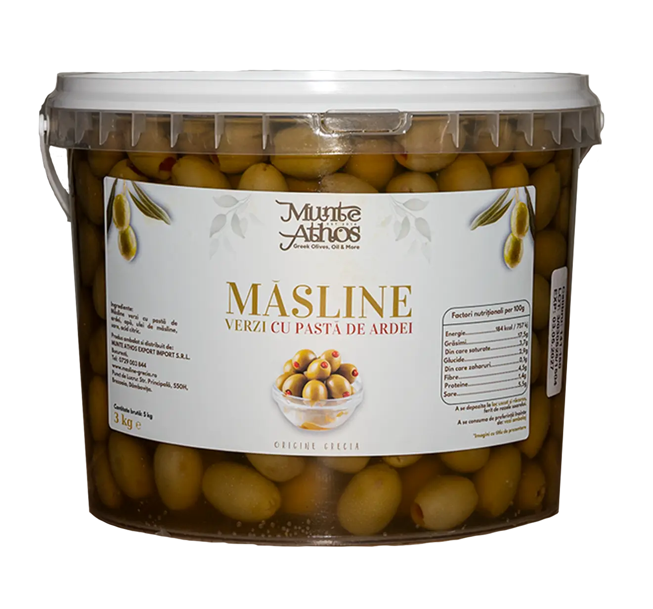 Măsline verzi cu pastă de ardei